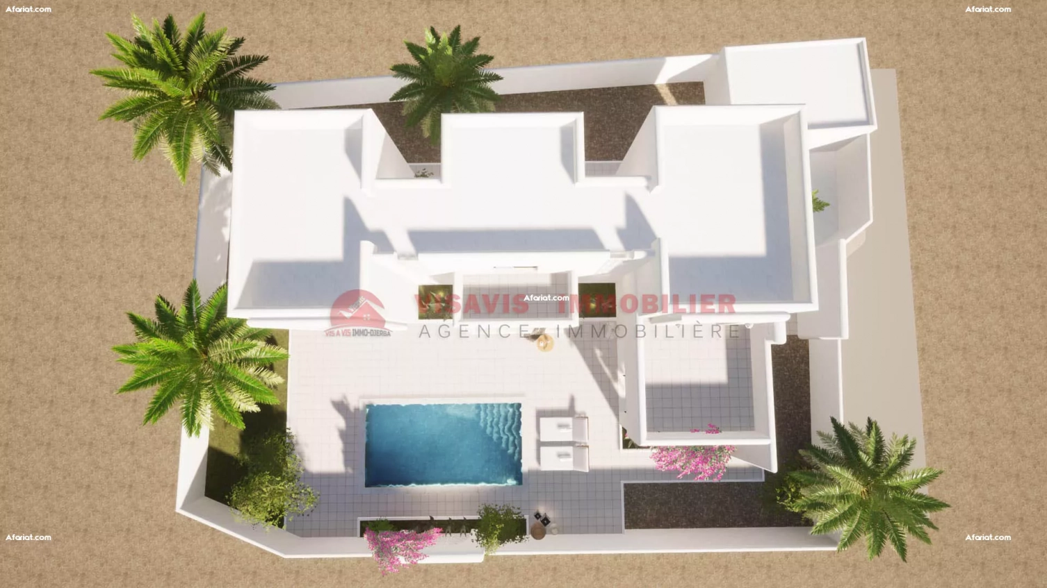 CONSTRUCTION CLÉ EN MAIN-VILLA AVEC PISCINE ZU DJERBA-RÉF P691