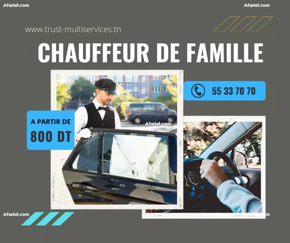 CHAUFFEUR AVEC EXPERIENCE A JARDINS D'ELMENZAH