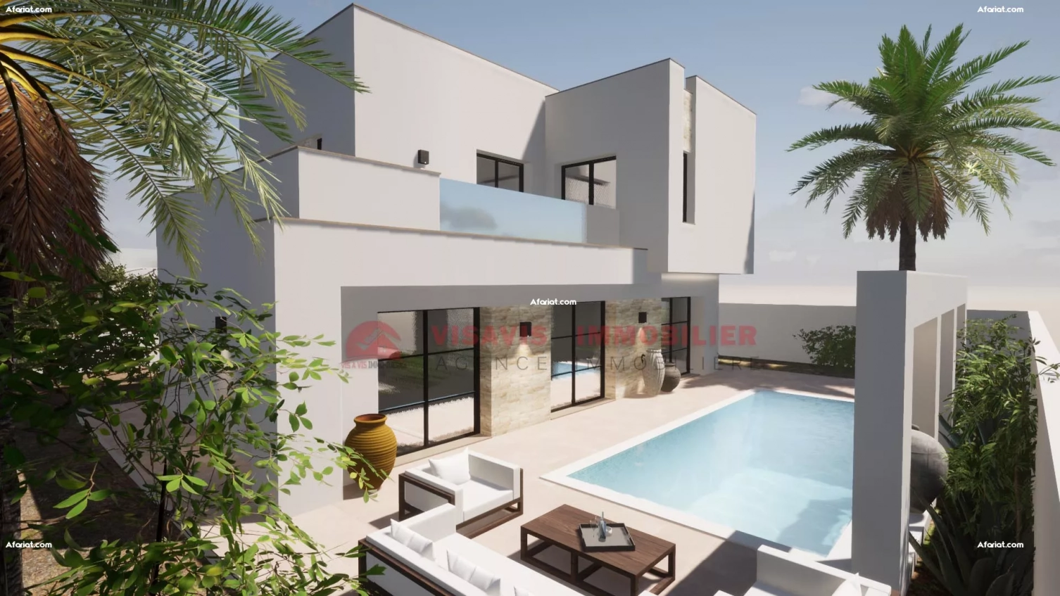 CONSTRUIRE UNE VILLA AVEC PISCINE À DJERBA EN TUNISIE ZU-RÉF P695