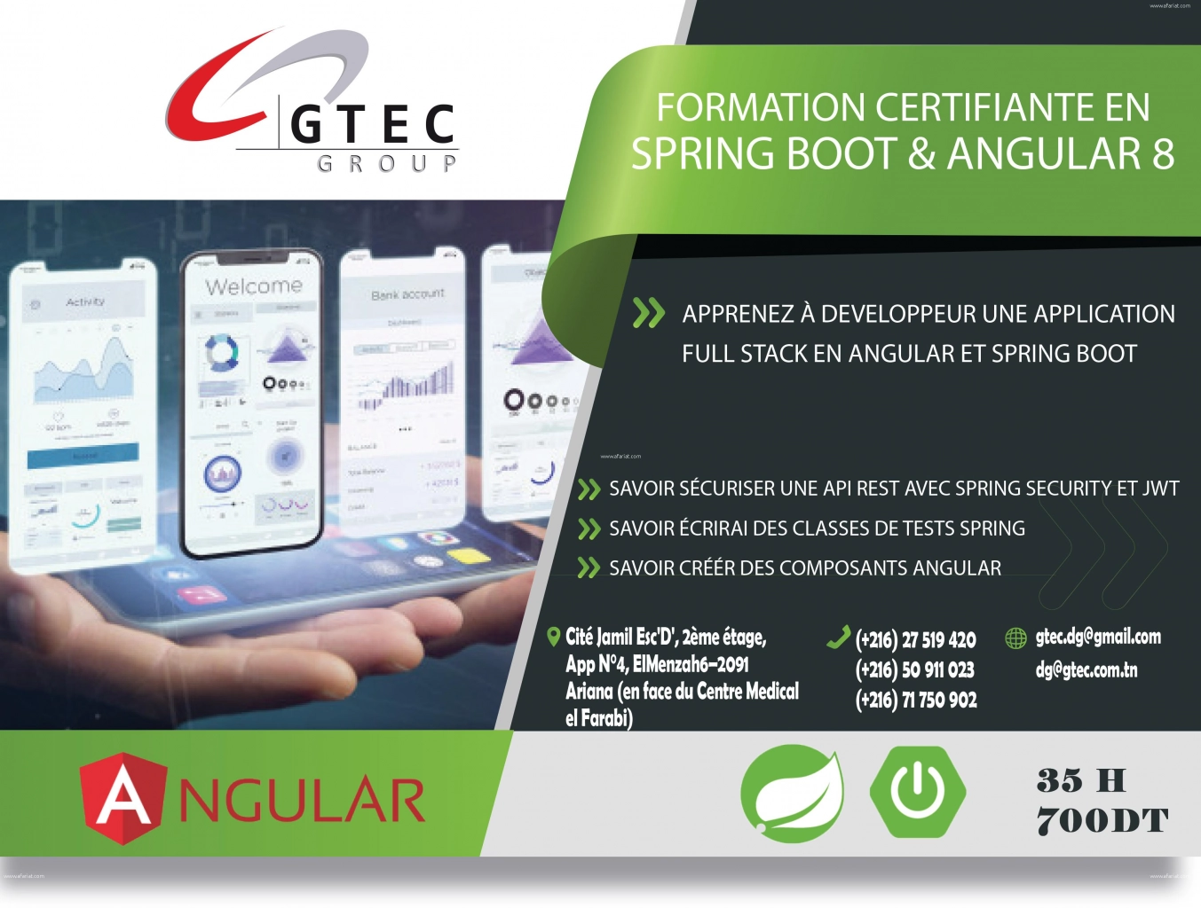 Formation professionnelle SpringBoot et Angular
