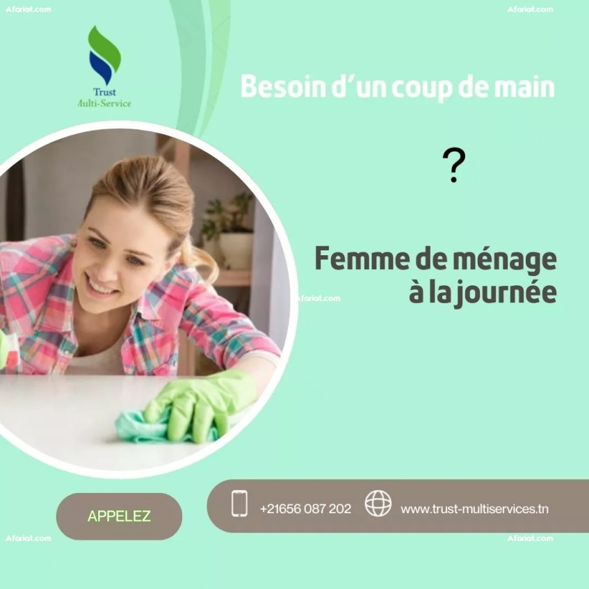 Ménage de Menage a la Journée – Disponible à Bardo