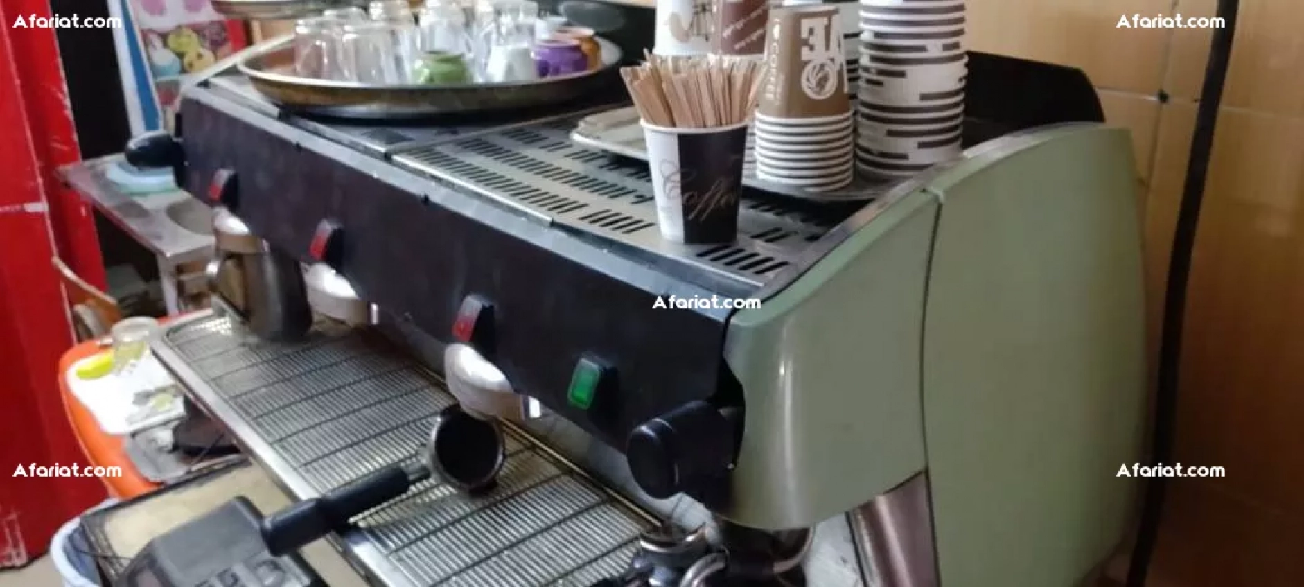 مكينة قهوة 3 قروب غاز وضوء نضيف برشا