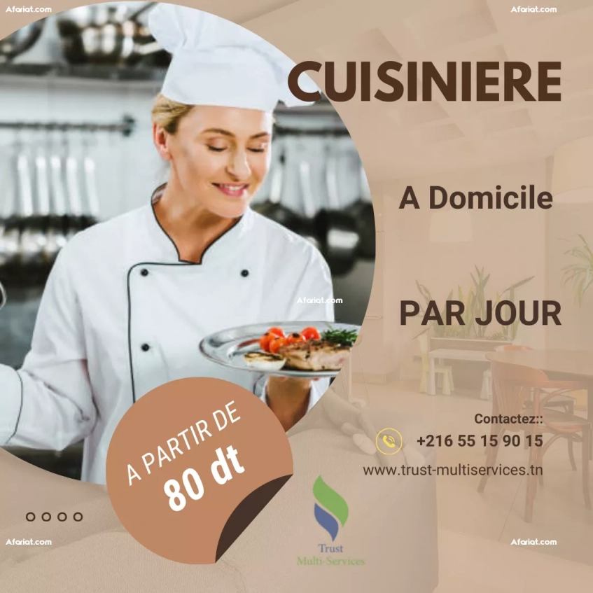 Vous cherchez une cuisiniere par jour a Boumhal?