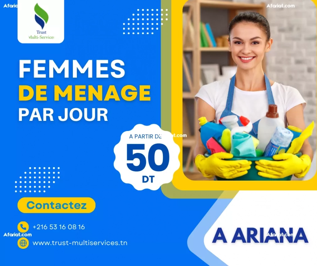 FEMME DE MENAGE PAR JOUR A ARIANA