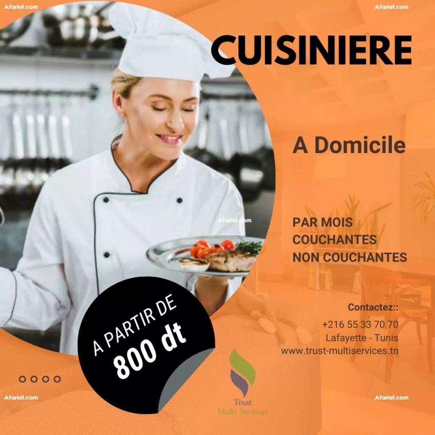 DES CUISINIERES  PAR MOIS A BOUMHAL