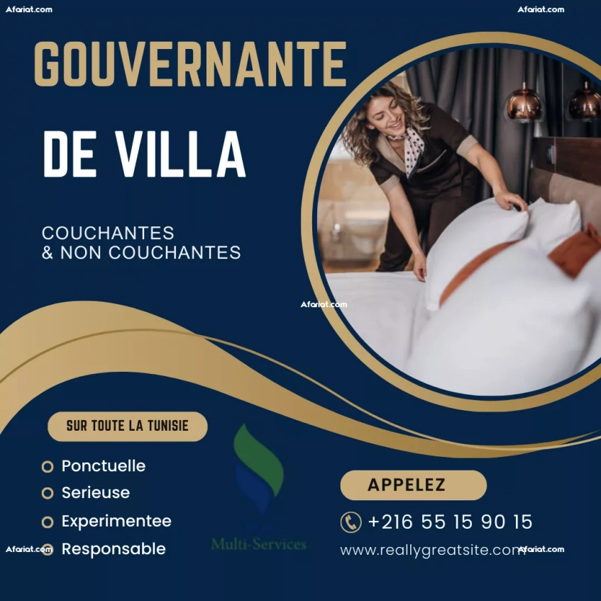 GOUVERNANTE DE VILLA NON COUCHANTE A MEDINA JEDIDA