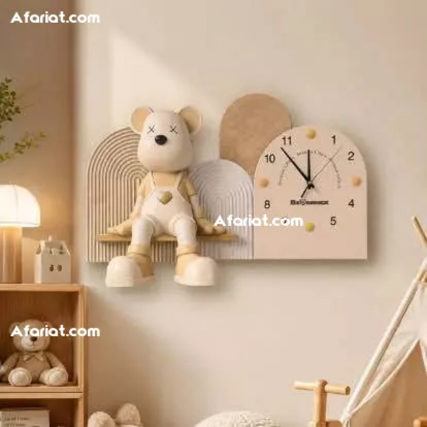 Horloge Murale Design Éducative – Collection Ours "Bearbrick"