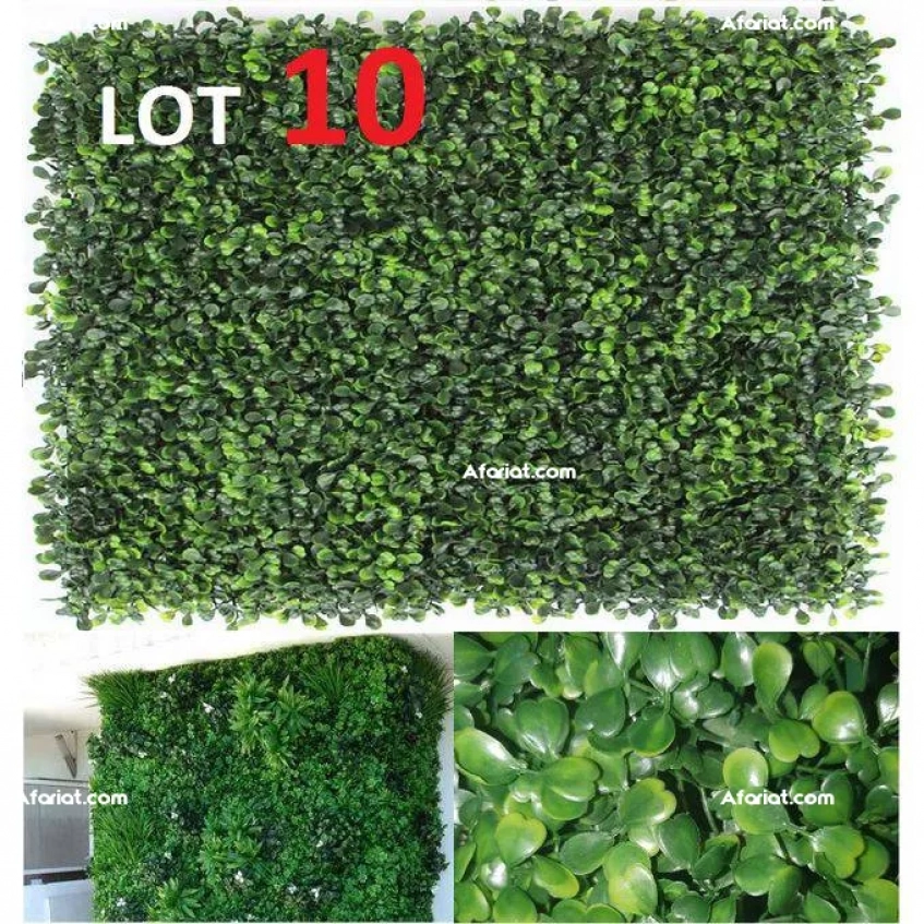 Pack 10 Mur végétal Artificielle Vert 60*40cm MAZARA (UV)