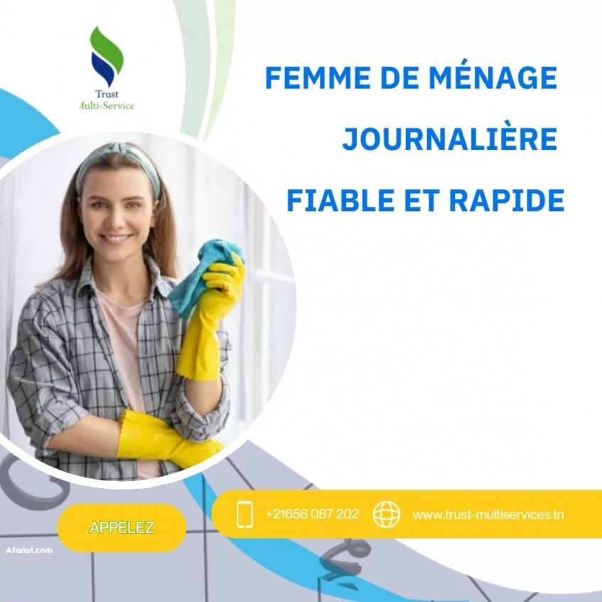 Aide-ménagère dispo chaque jour A Sousse Kantaoui