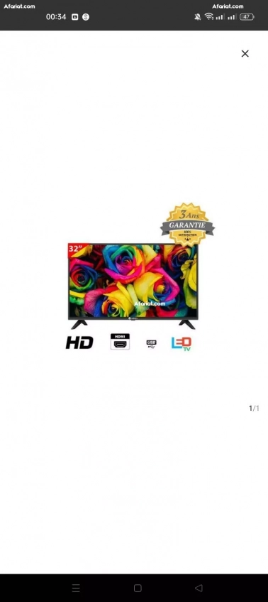 TV 32p nouveau "LED HD +garantie 3ans