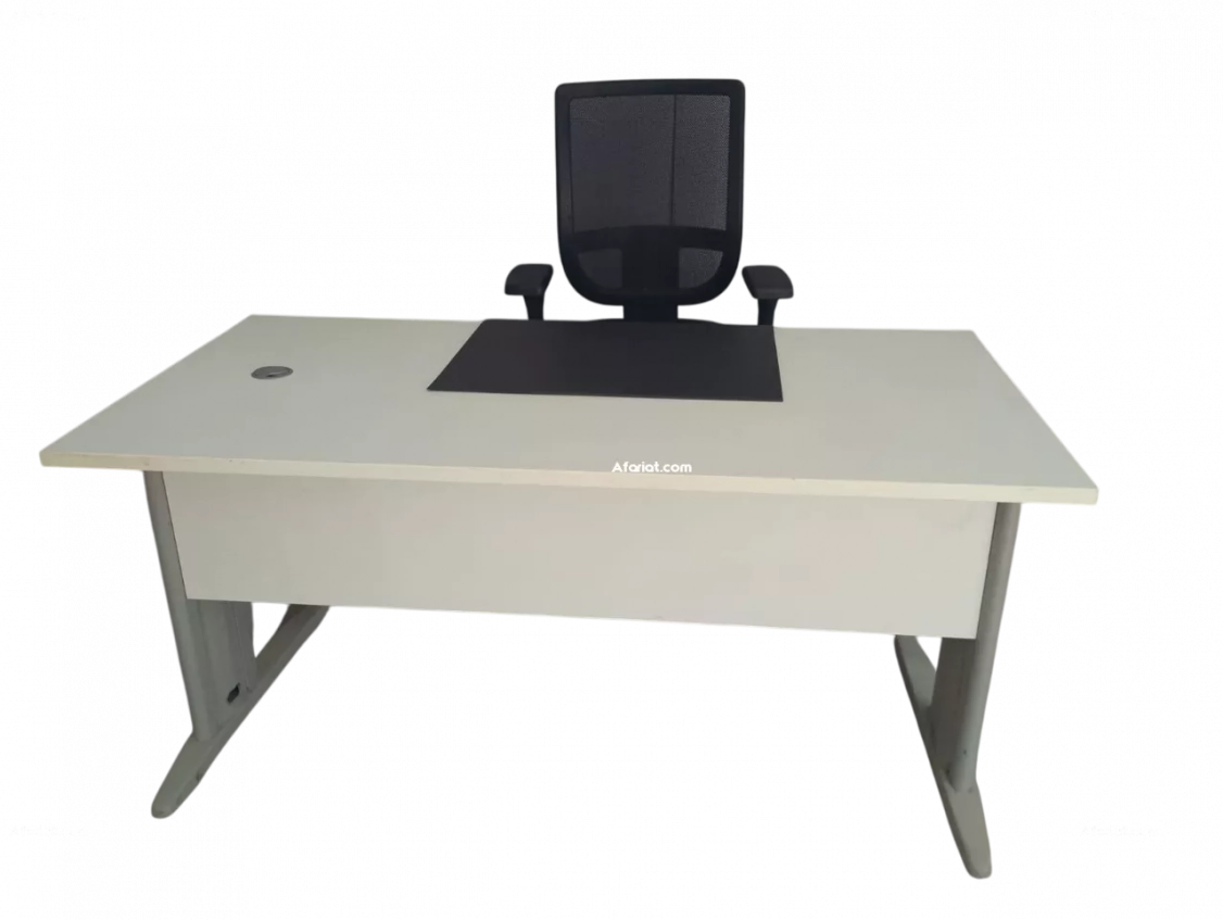 Bureau en bois stratifier blanc