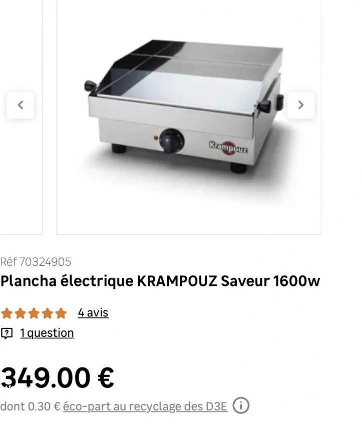 PLANCHA INOX ÉLECTRIQUE