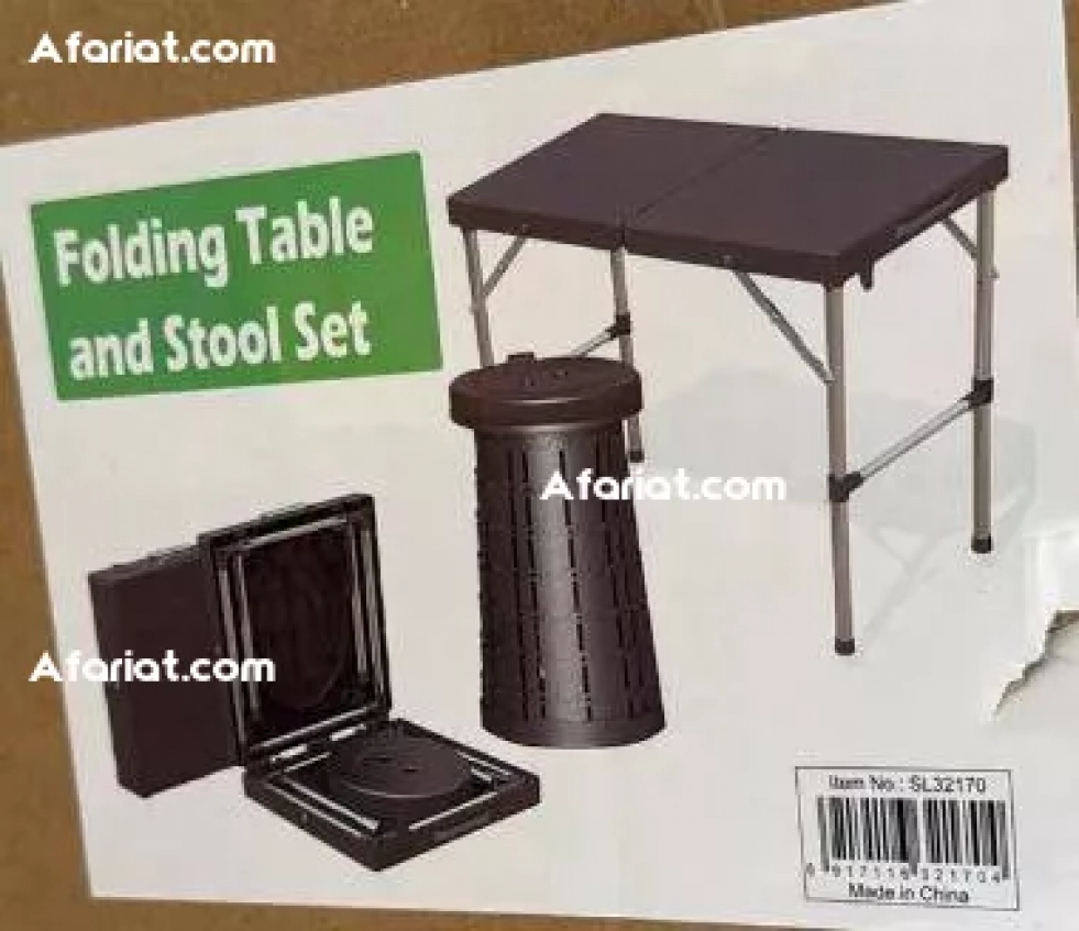 Ensemble de table et tabourets pliants