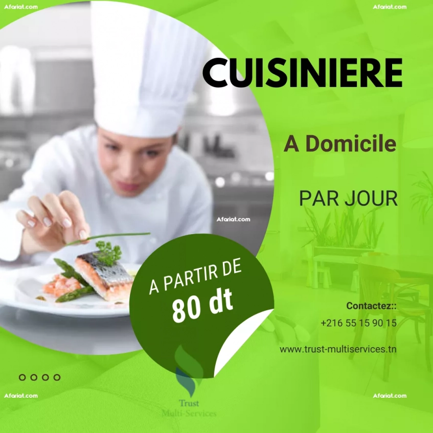 Vous cherchez une cuisiniere par jour a Borj Cedria?