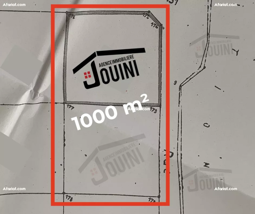 Terrain Constructible 1000 m² a Borj Louzir
