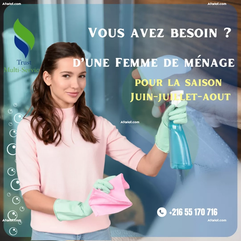 TMS PROPOSE DES FEMMES DE MENAGE A MARSA