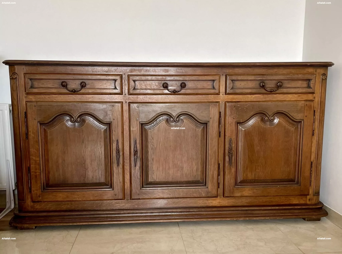 BUFFET BAS 3 PORTES 3 TIROIRS EN BOIS MASSIF