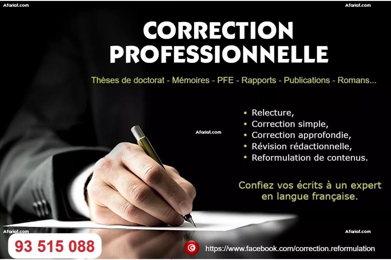 Correction et reformulation de tous vos travaux