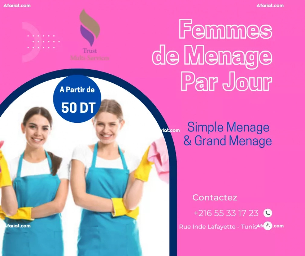 Femme de menage par jour  a SOUSSE