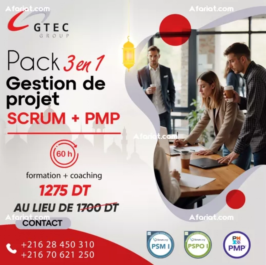 Pack 3en1: Agile Scrum PSM1 & PSPO1 et PMP