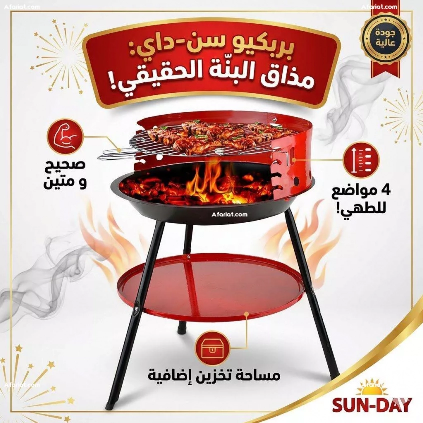 Barbecue pour Camping et Activités en Plein Air 36 x 36 x 55 cm