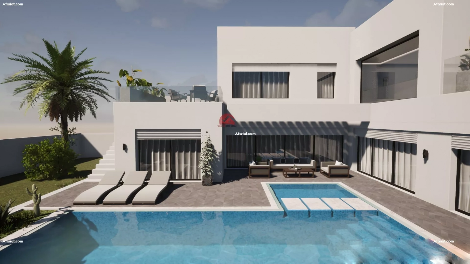 PROJET VILLA NEUVE AVEC PISCINE À MEZRAYA DJERBA ZA - RÉF V658