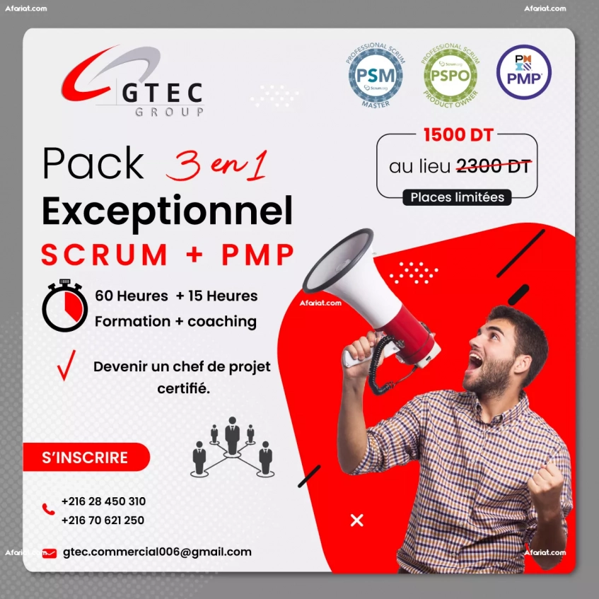 Pack Formation 3-en-1 Scrum + PMP