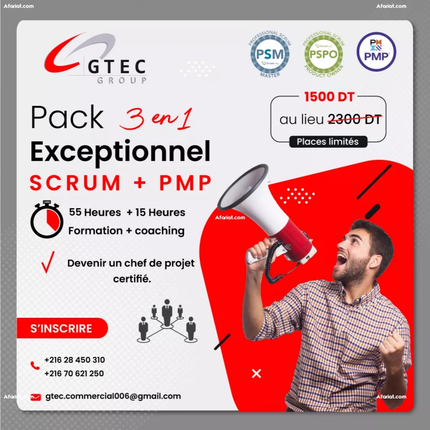 Pack Scrum PSM & PSPO et PMP