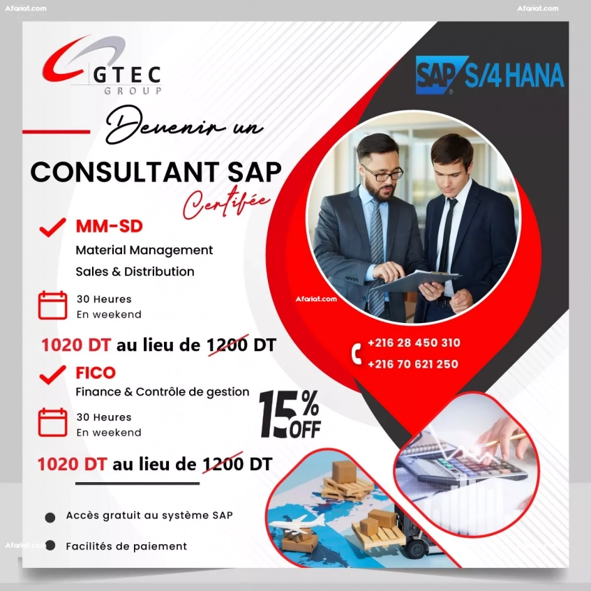 Formation SAP Fico ou SAP MM-SD