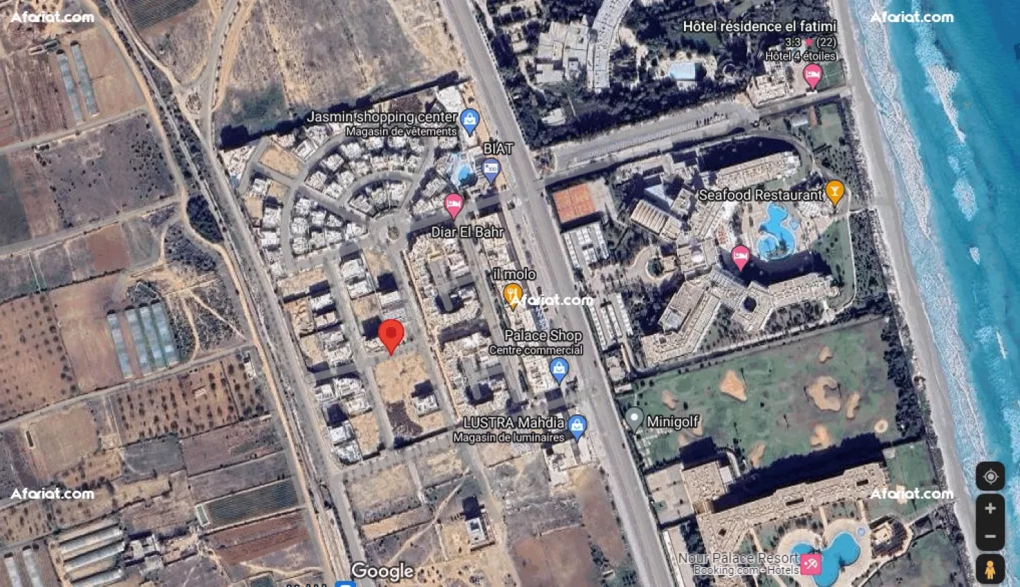 un terrain de 525 m2 avec titre bleu à Diar el bahr Mahdia