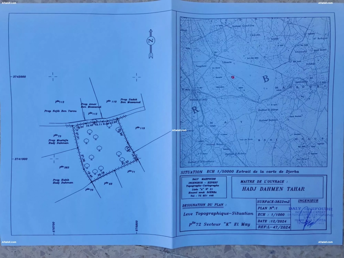 TERRAIN 3 822 M² DIS BEN MESSAOUD EL MAY 4175 DJERBA