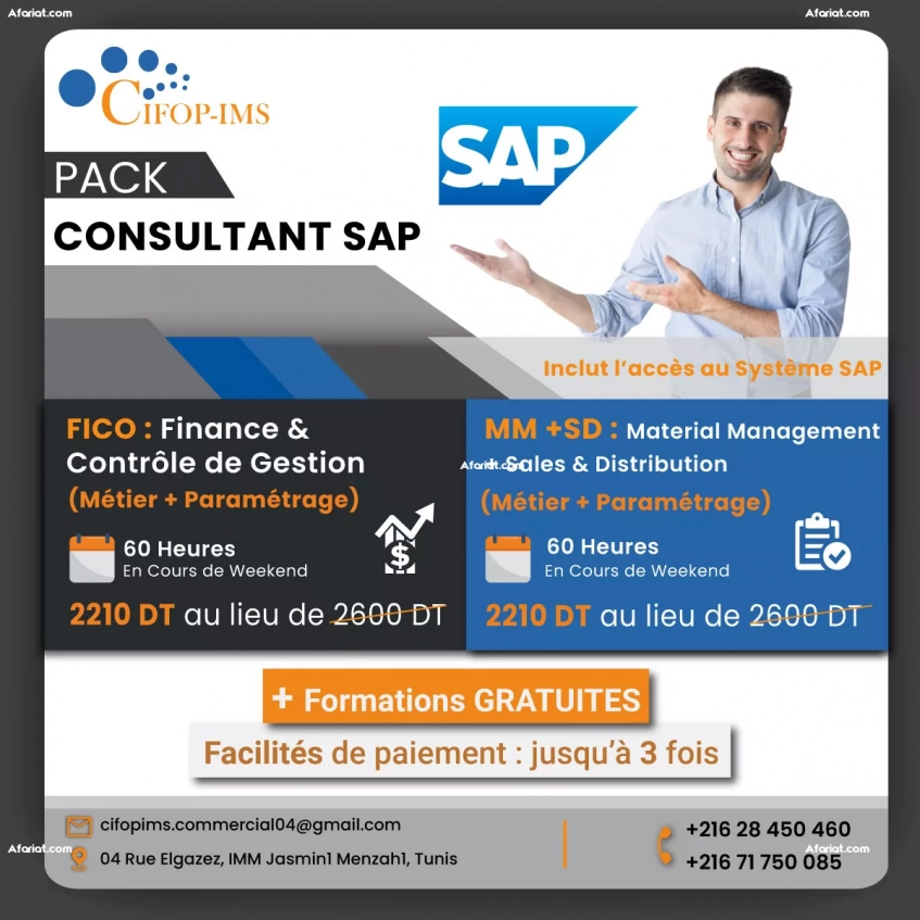 Pack Formation SAP Fico + MM SD [Métier + Paramétrage]