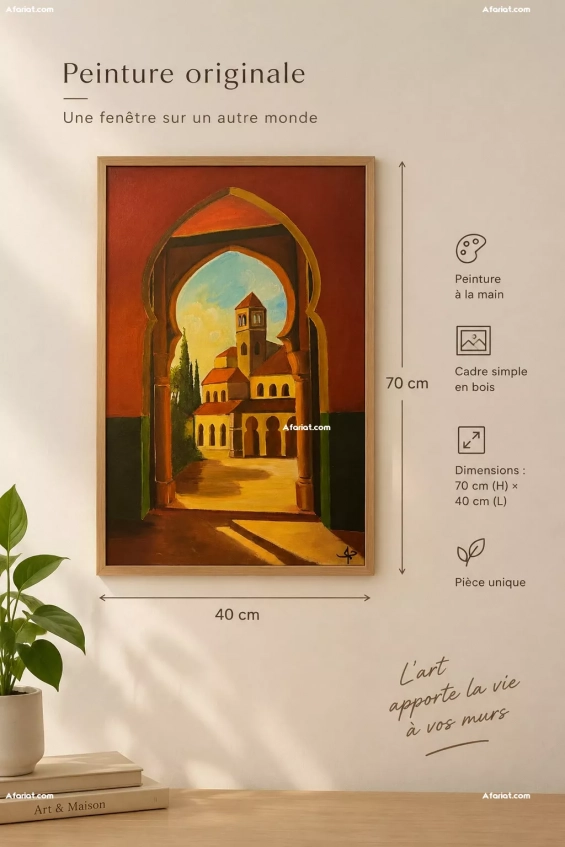 Unité de peinture d'art avec un vieux style andalou, très belle,