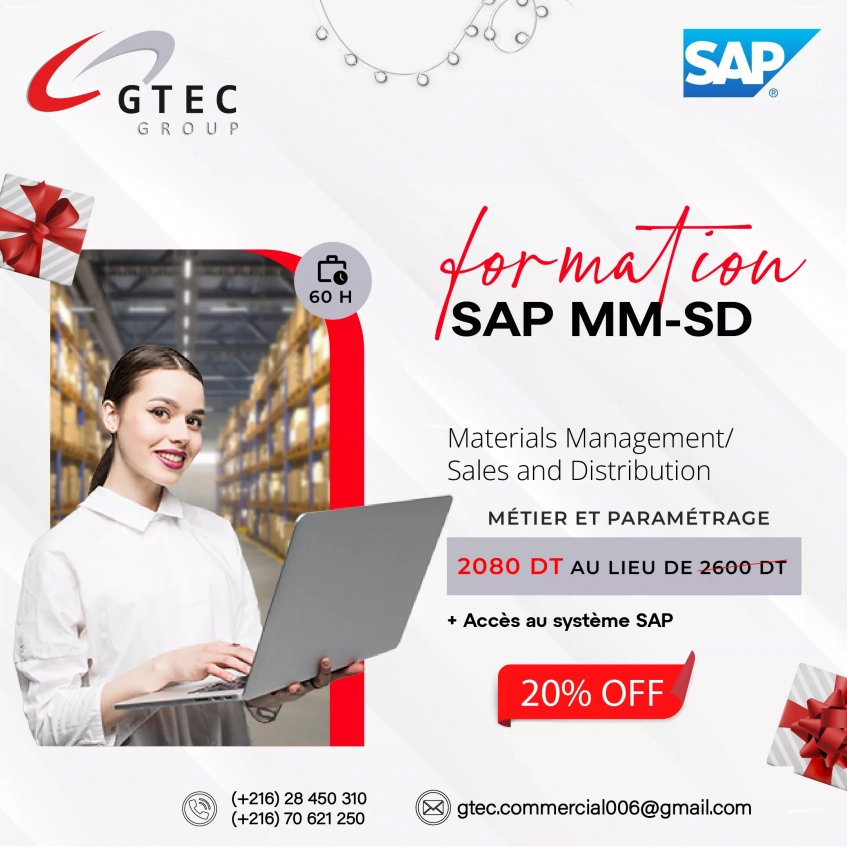-20% de réduction sur SAP MM-SD