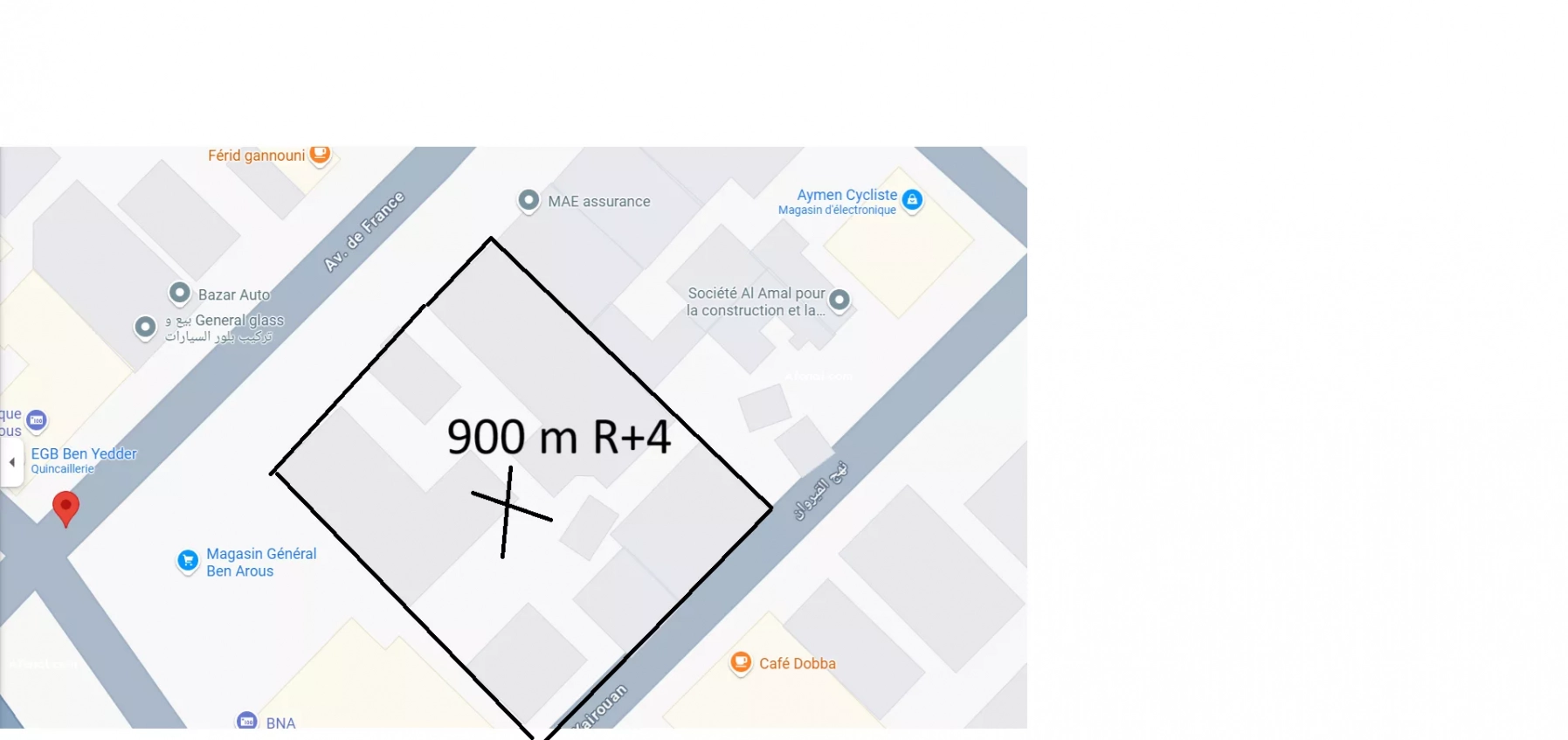 900 m 5 avenue de France Ben Arous