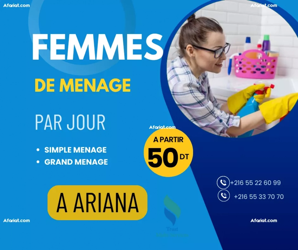 FEMME DE MENAGE PAR JOUR A ARIANA